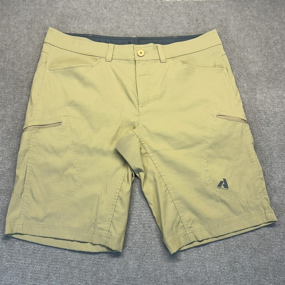 Eddie Bauer First Ascent Cargo Shorts Mens 40 Khaki Tan Stretch Nylon Hiking 12"